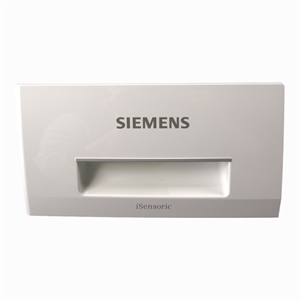 front til sæbeskuffe i vaskemaskine Isensoric og Siemens.